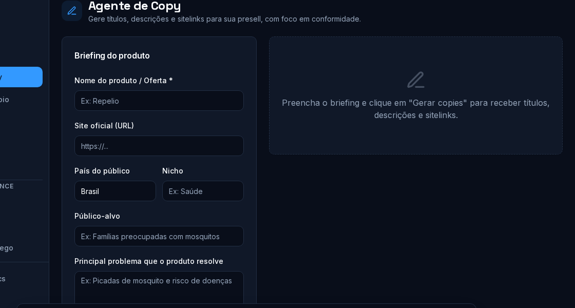 Criação de campanhas